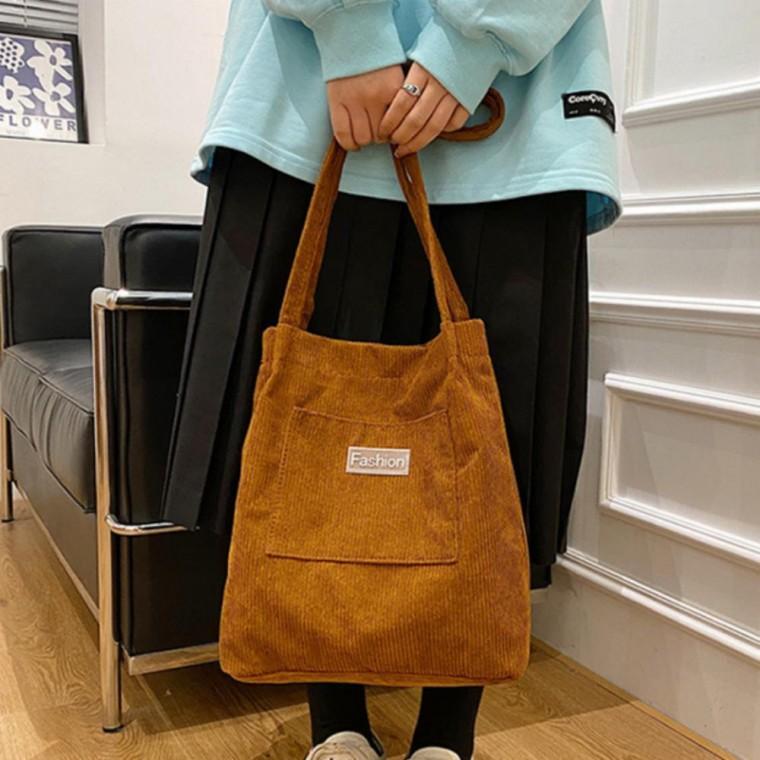 코듀로이 숄더백 여성 캐주얼 심플 데일리