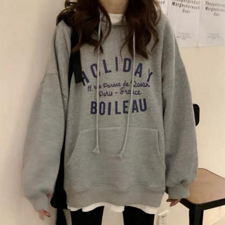 후드 티셔츠 오버핏 편안한 캐주얼 데일리 로고