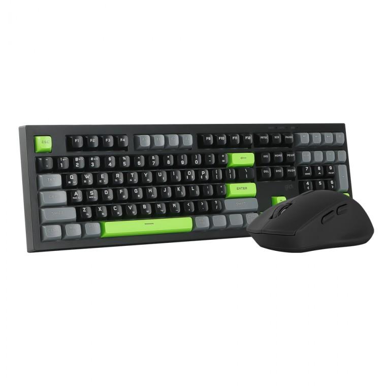 지클릭커 오피스프로 WMK50 사일런스 M 무소음 무선 블루투스 108 키보드 마우스 세트 (Poker Green)