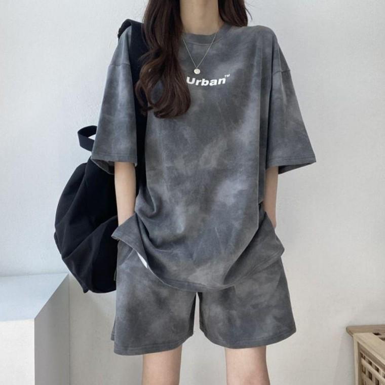 데일리 캐주얼 어반 여성 상하세트 운동복 트레이닝 상하 여자바지 반팔 세트