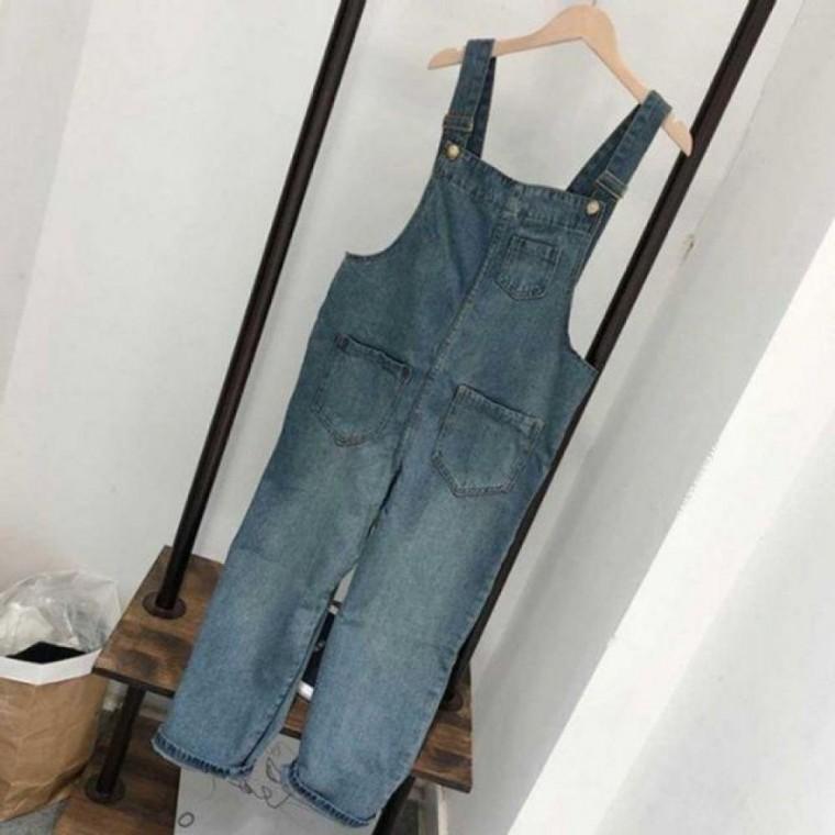 데일리 멜빵 클래식 바캉스 수트 휴양지룩 데님 점프
