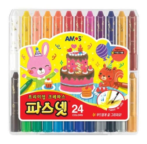 아모스 파스넷 프리미엄 크레파스 24색