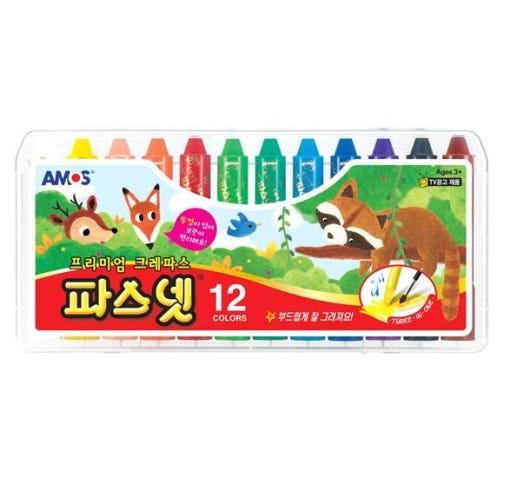 아모스 파스넷 프리미엄 크레파스 12색