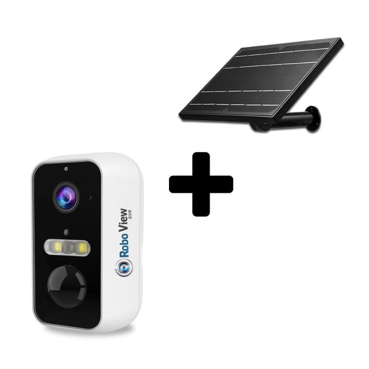 로보뷰S5 + 8W 충전식 태양광패널(배터리5개내장) 500만화소 무선 배터리 CCTV IP 카메라 홈캠 QHD