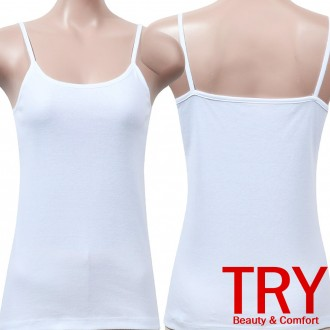 트라이 데일리 여성 스마트 끈런닝 캐미솔 흰색 학생 엄마런닝 순면100