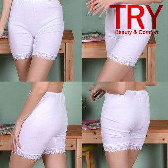트라이 여자 레이스 3부 밴딩 속바지 순면100 여성 교복 웨딩속바지