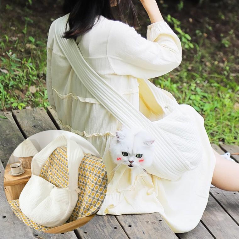 반려동물 외출용 산책 가방 패션 크로스백 만두백