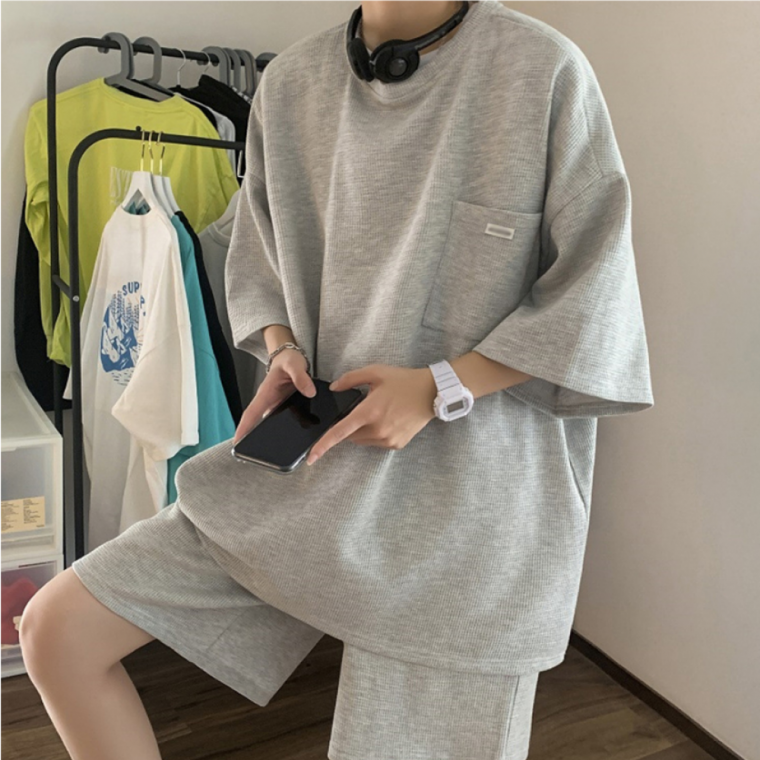 편한 트레이닝 상하의 셋업 오버핏 반팔 반바지 세트