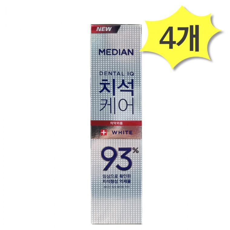 메디안 치석케어 화이트 치약 120g x 4개 치석관리 불소치약