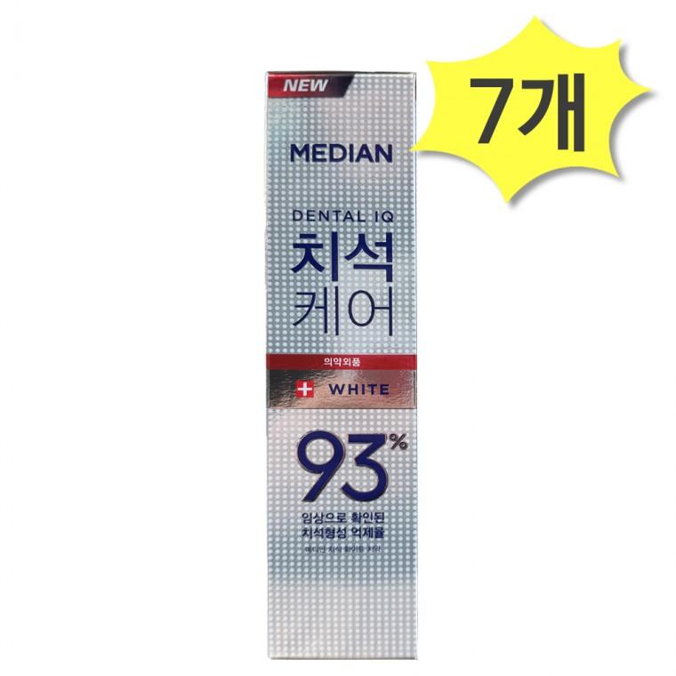 메디안 치석케어 화이트 치약 120g x 7개 치석관리 불소치약