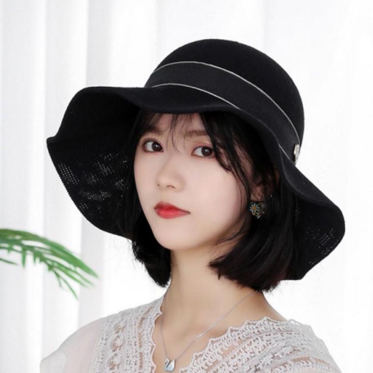 버킷햇 모자 벙거지 여성 휴양지 자외선차단 리본