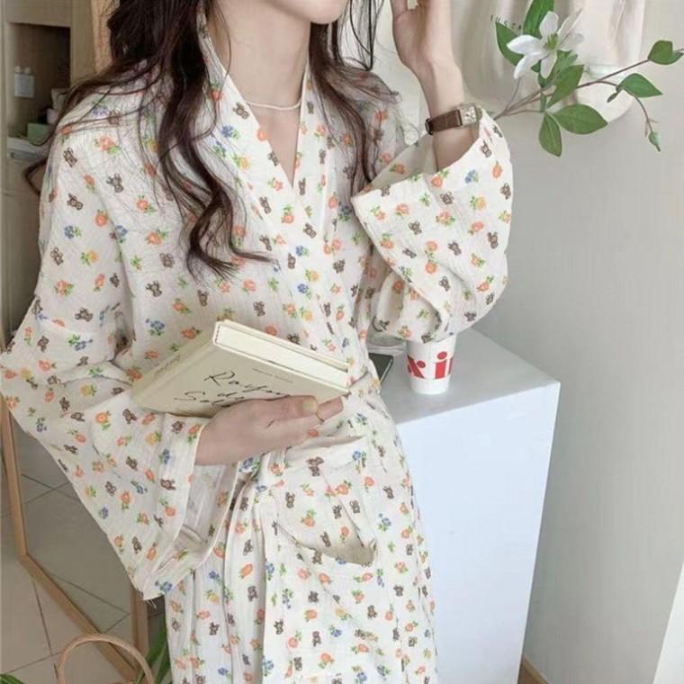 곰돌이 로브 가운 썸머 빅사이즈 샤워가운 슬립가운