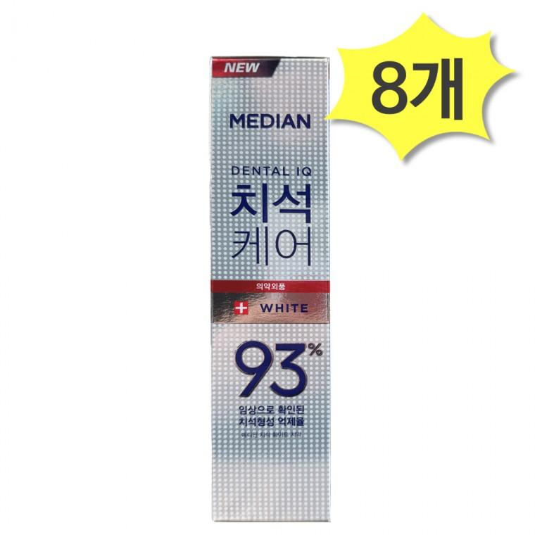 메디안 치석케어 화이트 치약 120g x 8개 치석관리 불소치약