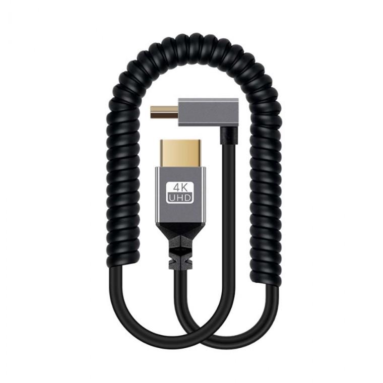 4K HDMI 2.0 스프링 케이블 1M 꺾임형 60Hz 고화질 영상