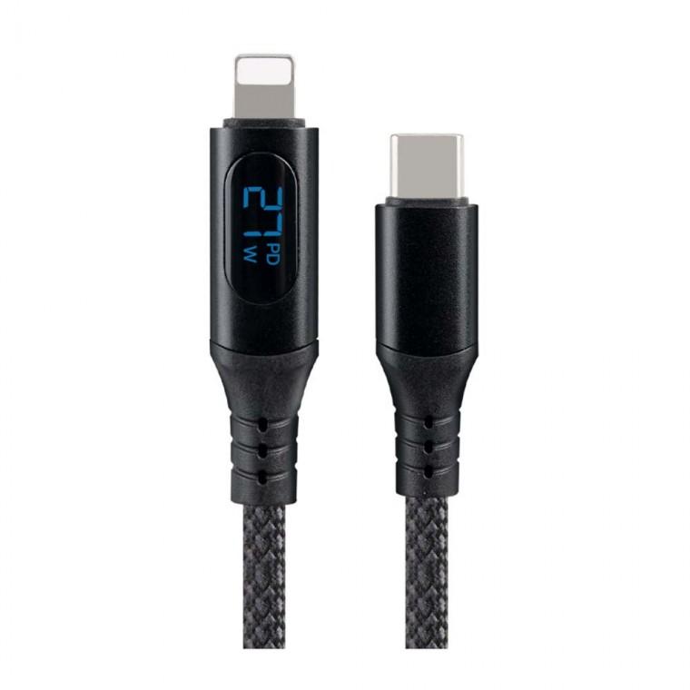 USB 2.0 iOS핀 고속충전 케이블 MM 1M 27W LED 디스플레이 480Mbps