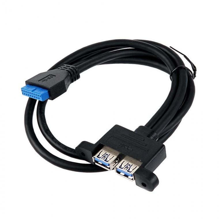 USB 3.0 포트 케이블 20핀 50cm PC 전면 후면 브라켓 연결