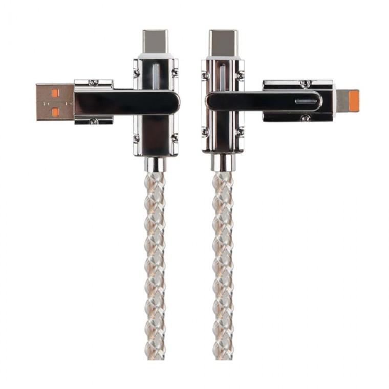 USB C타입 iOS핀 4 IN 1 꼬리물기 멀티 케이블 1M 스마트폰 고속충전 데이터전송 480Mbps