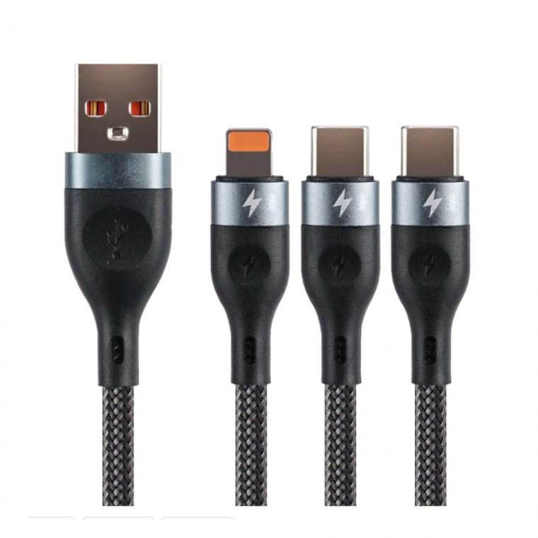 USB C타입 A타입 iOS핀 3 IN 1 충전 전용 멀티 케이블 1M 인터페이스 지원