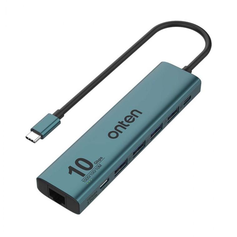 USB 3.2 C타입 A타입 멀티 허브 5포트 RJ45 10Gbps 컴퓨터 데스크탑 PC 모니터 유선 데이터전송