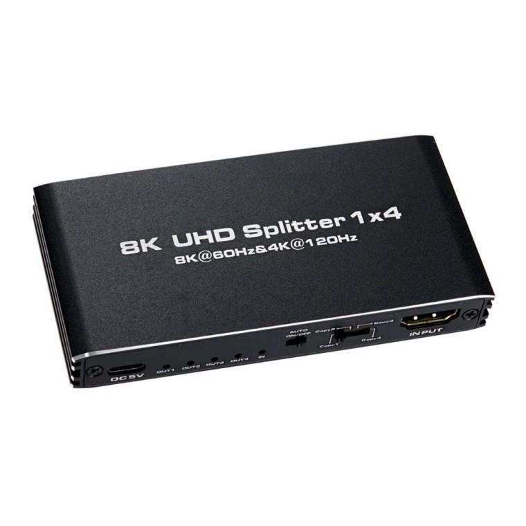 8K 4K C타입 HDMI 분배기 4포트 48Gbps 고해상도 4대 영상 동일 출력 TV 모니터 프로젝터