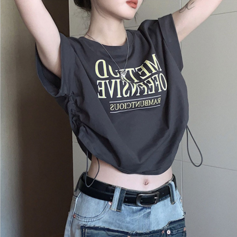 여성용 레터링 민소매 티셔츠 셔링 나시 여름 슬림핏 데일리 레이어드