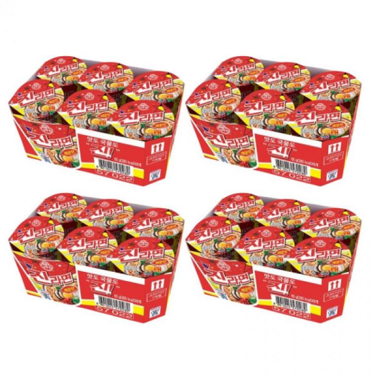 오뚜기 진라면 매운맛 소컵(65g6개입) x 4팩(총24개입)
