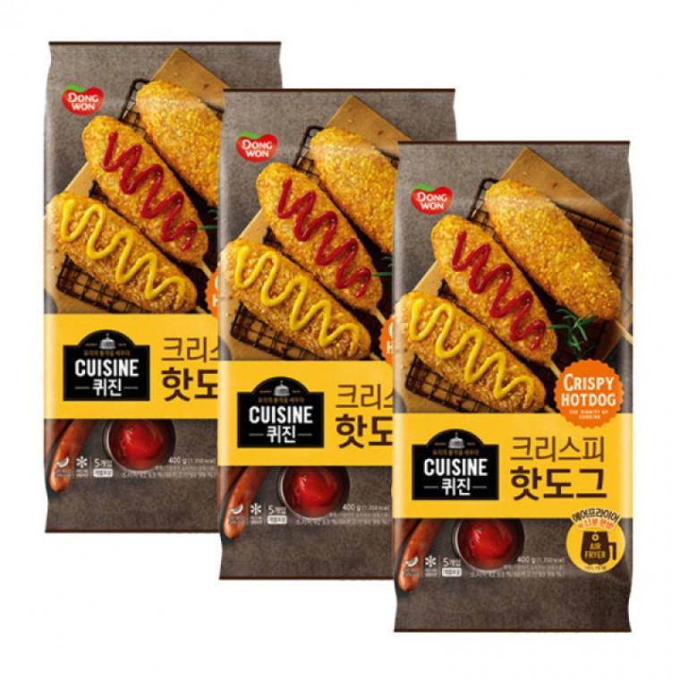 퀴진 크리스피핫도그 400gx3봉