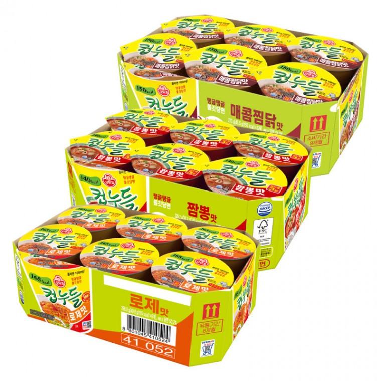 컵누들 매콤찜닭맛 컵 6개 + 컵누들 로제맛 컵 6개 + 컵누들 짬뽕맛 컵 6개
