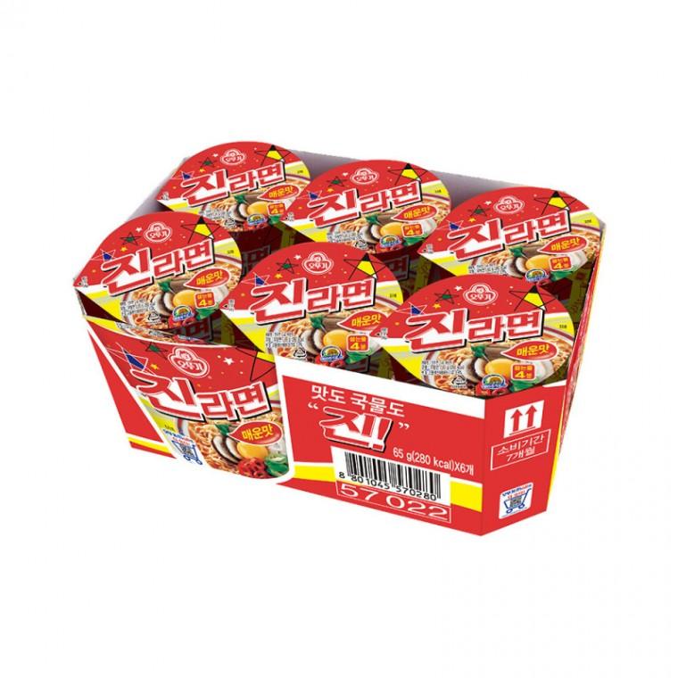 오뚜기 진라면 매운맛 소컵(65g6개입)
