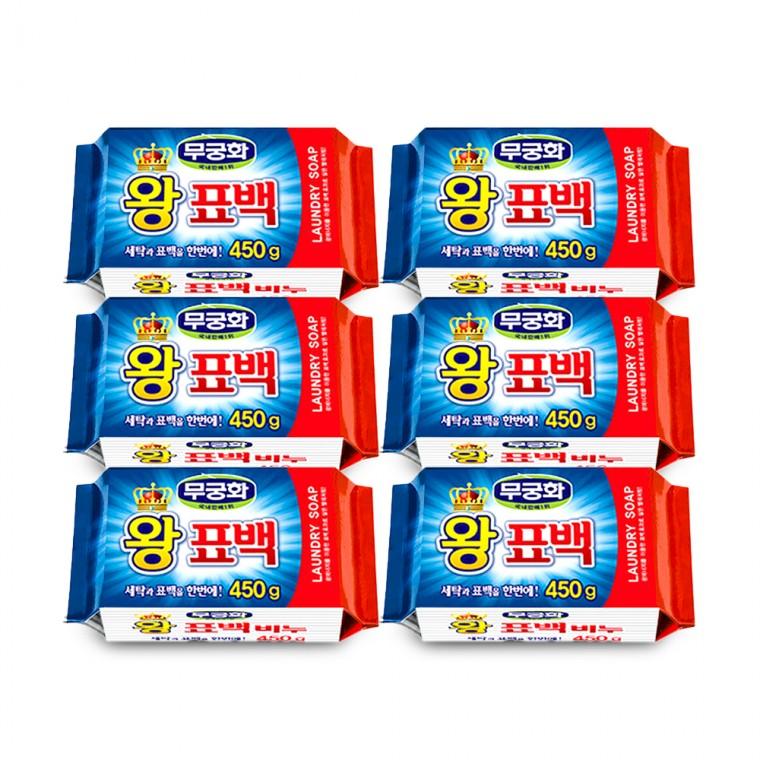 무궁화 왕표백비누450g-6개 세탁비누 표백비누 빨래비누 찌든때제거