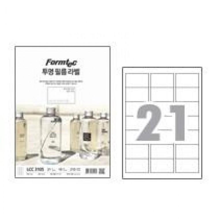 폼텍 레이저 투명 라벨 LCC-3105 (21칸/10매)
