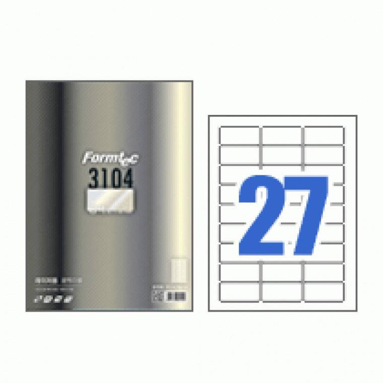 폼텍 레이저 광택 라벨 LB-3104 (100매/27칸)