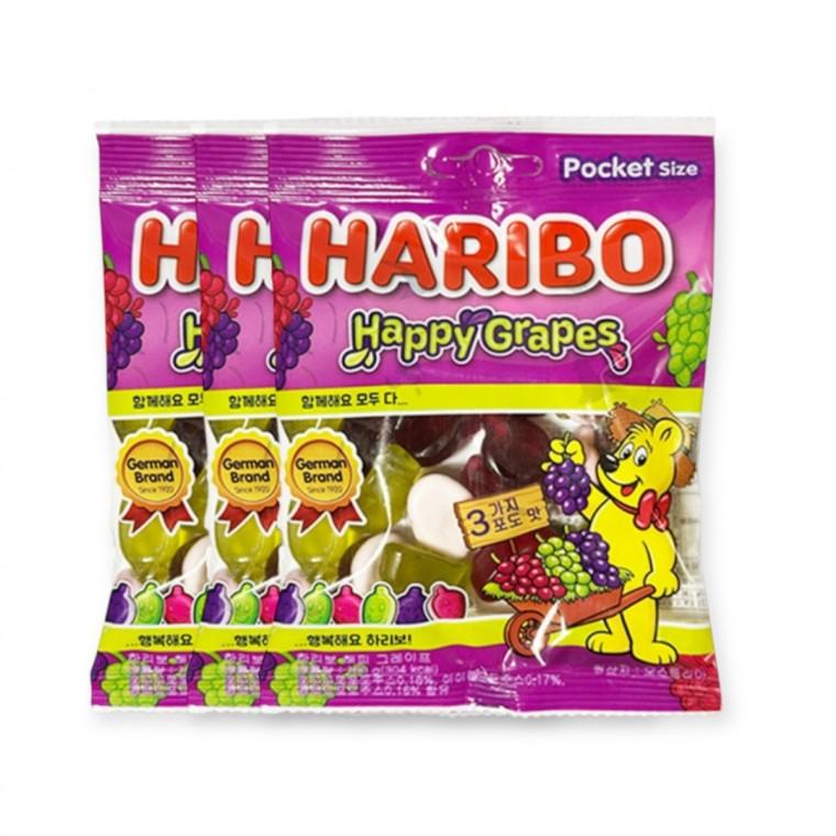 하리보젤리 해피 그레이프 구미 포도 젤리 100g x 3p 하리보 간식 과자