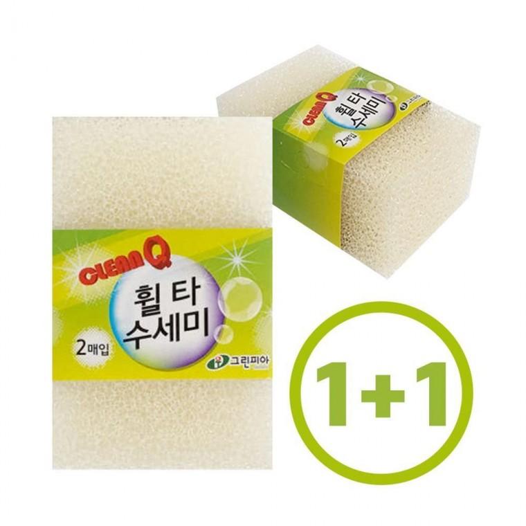 루미나D 주방수세미 1+1 휠타수세미2p 설거지 스폰지