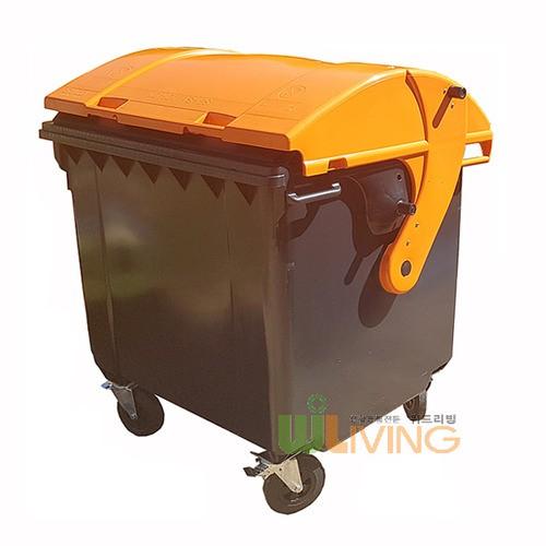 상차용분리수거함1100L(라운드뚜껑)/재활용분리수거함