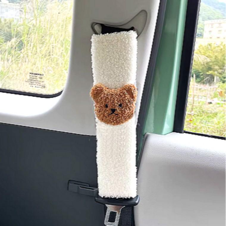 뽀글 곰도리 커버 안전 벨트 쿠션 자동차 인테리어