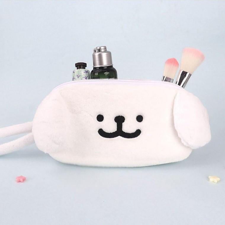 손잡이파우치 인형 1P 파우치 필통 화장품 가방 폼폼 몰티즈 스트랩
