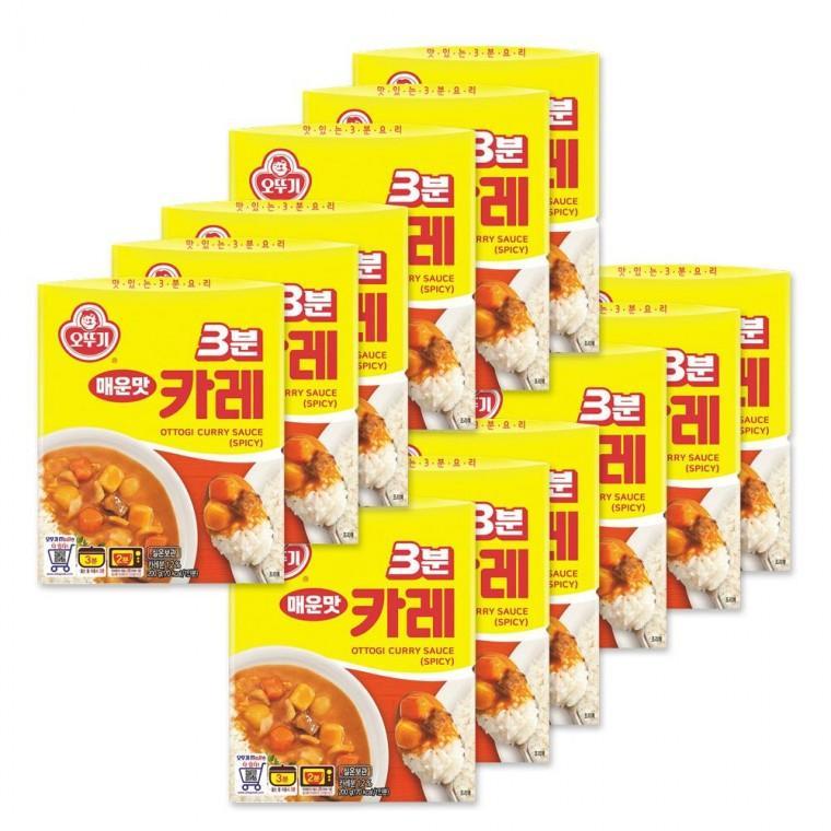 오뚜기 매운맛 3분카레 200g x12개 낚시 캠핑 간편식