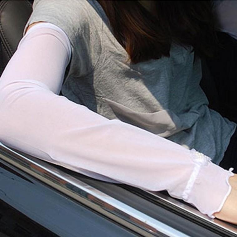 여자 여성 꽃장식 망사 팔토시 운전용 쿨토시 여름 시원한