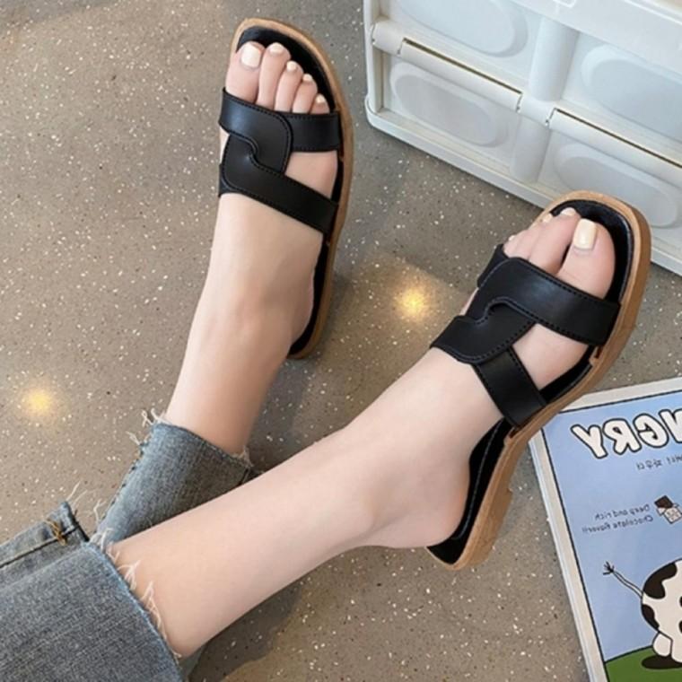 사무실 외출용 샌달 심플 여름 스웨이드 슬리퍼