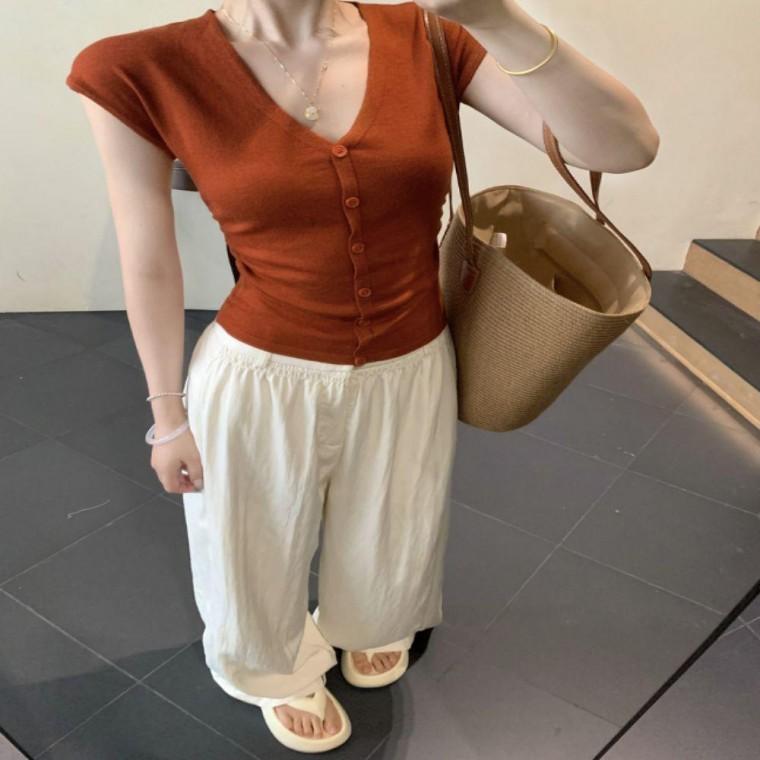 여성 3컬러 봄 여름 데일리 슬랙스 뒷밴딩 와이드팬츠