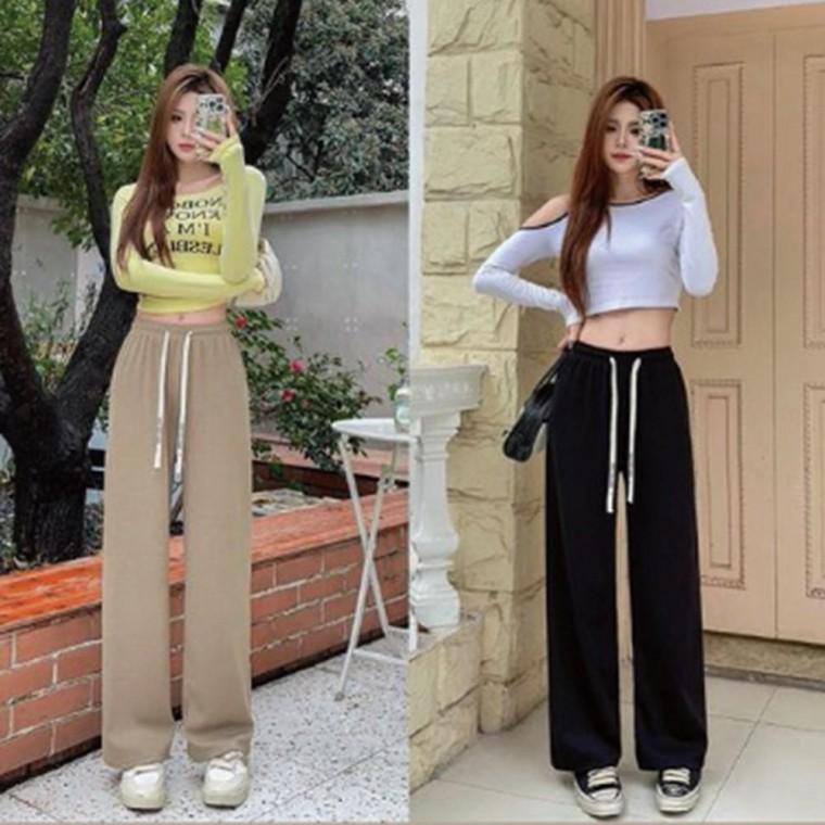 고무줄 여성 와이드 여름 바지 밴딩 통바지 팬츠 여성바지