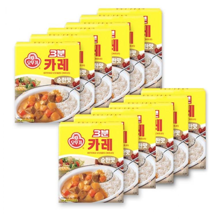 오뚜기 순한맛 3분카레 12개입 200g 간편조리식 간식 캠핑용 비상식
