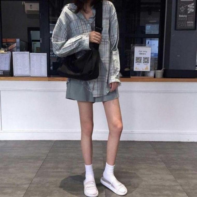 크로스 베이직 여성 대학생 캐주얼 데일리룩