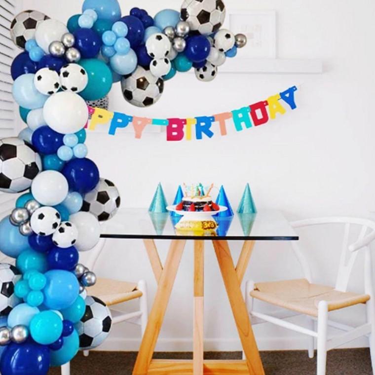 파티용품 축구공풍선 블루사커 생일 장식 이벤트 풍선