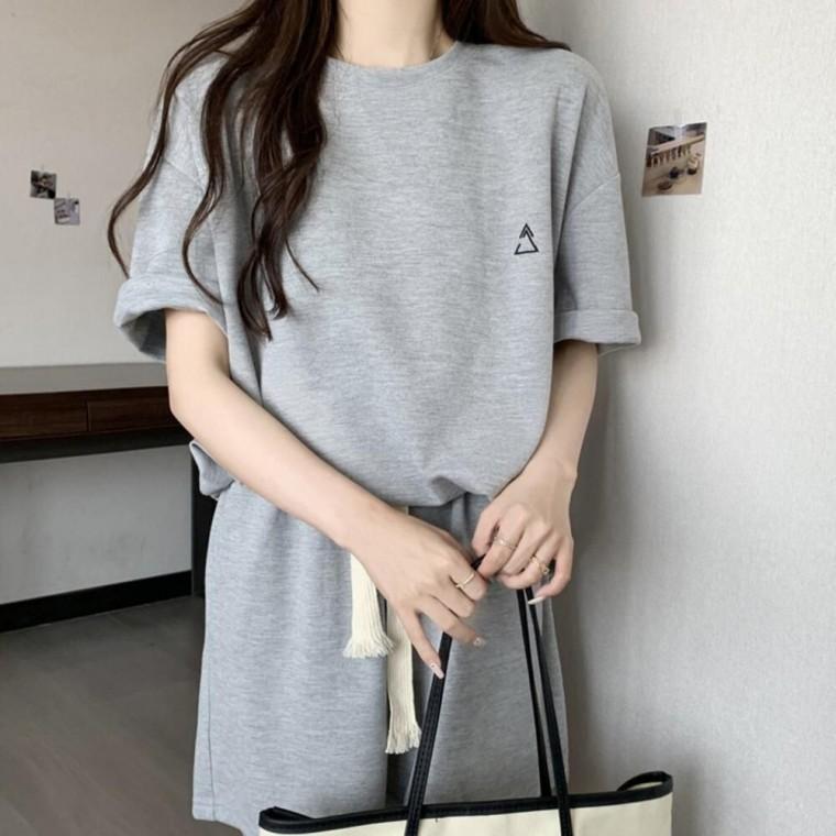 편안한 착용감 활동하기 좋은 여성용 캐주얼 반팔셋업