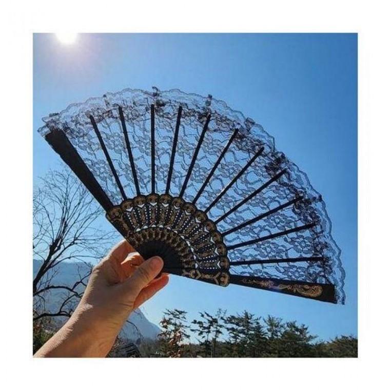 휴대용 레이스 접이식 여름 동호회 댄스 선풍기 레이스부채 촬영