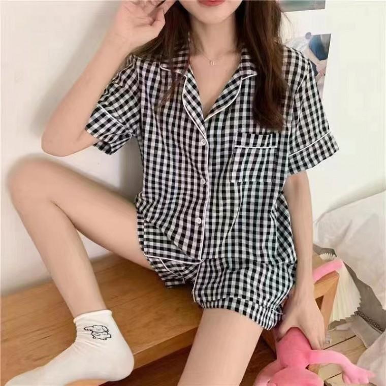 시원한 여성 여름 파자마 홈웨어 세트
