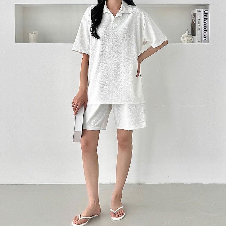 남녀공용 카라넥 반팔 반바지 상하세트 여름 데일리룩