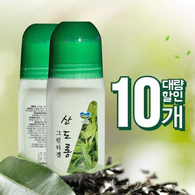 피부 진정 녹차 쿨링겔 그린티겔 겔파스 120ml x 10개 카테킨 생기 산도롱
